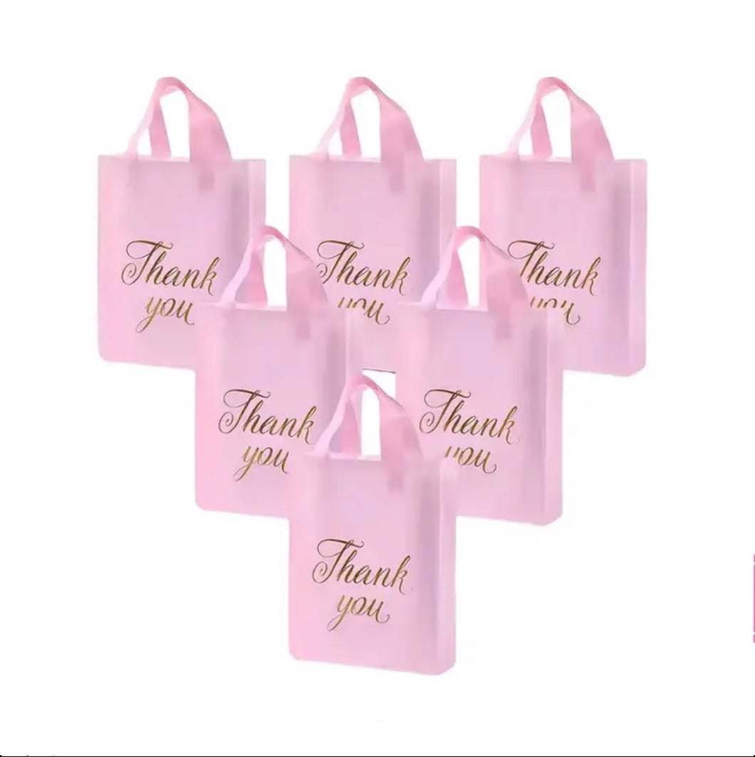 Pink Thank You Bags - 6 count
