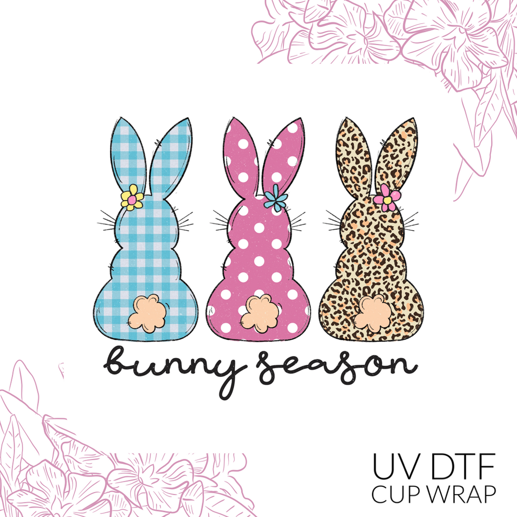 CB187 Bunny Season  UV DTF Wrap (approx 3.5”x 4.33”)