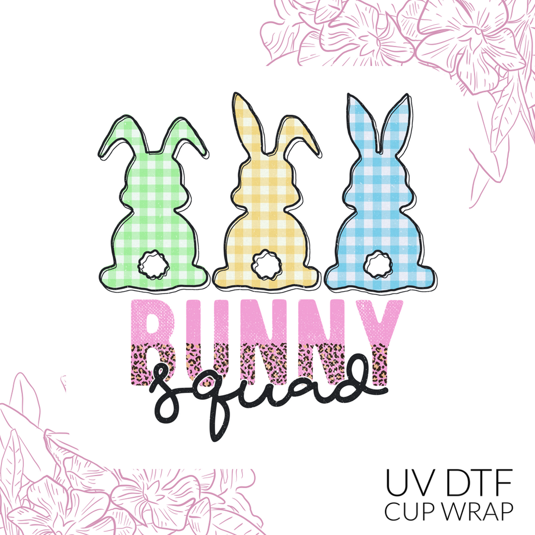 CB190 Bunny Squad UV DTF Wrap (approx 3.5”x 4.33”)