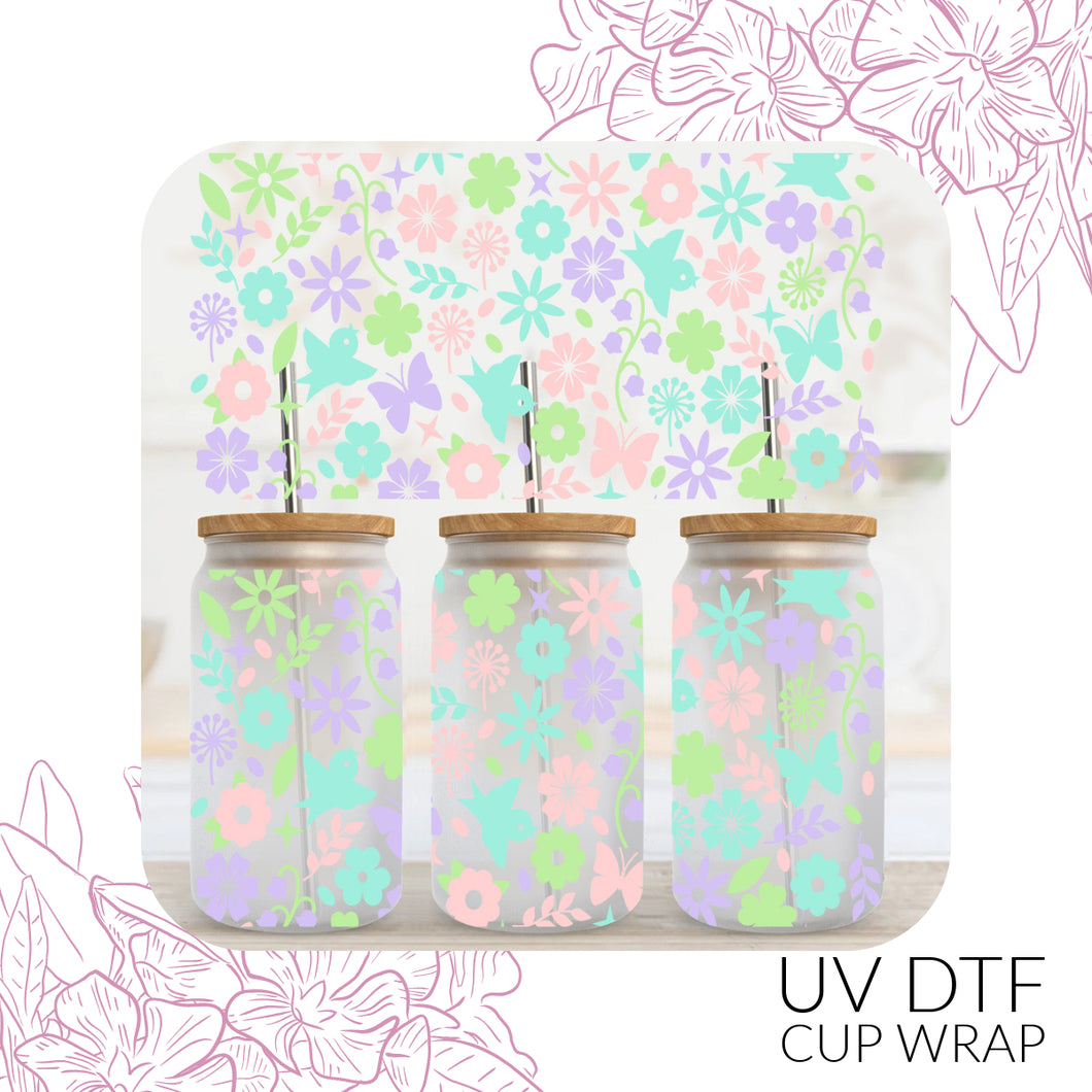 301 Colourful Floral UV DTF Wrap