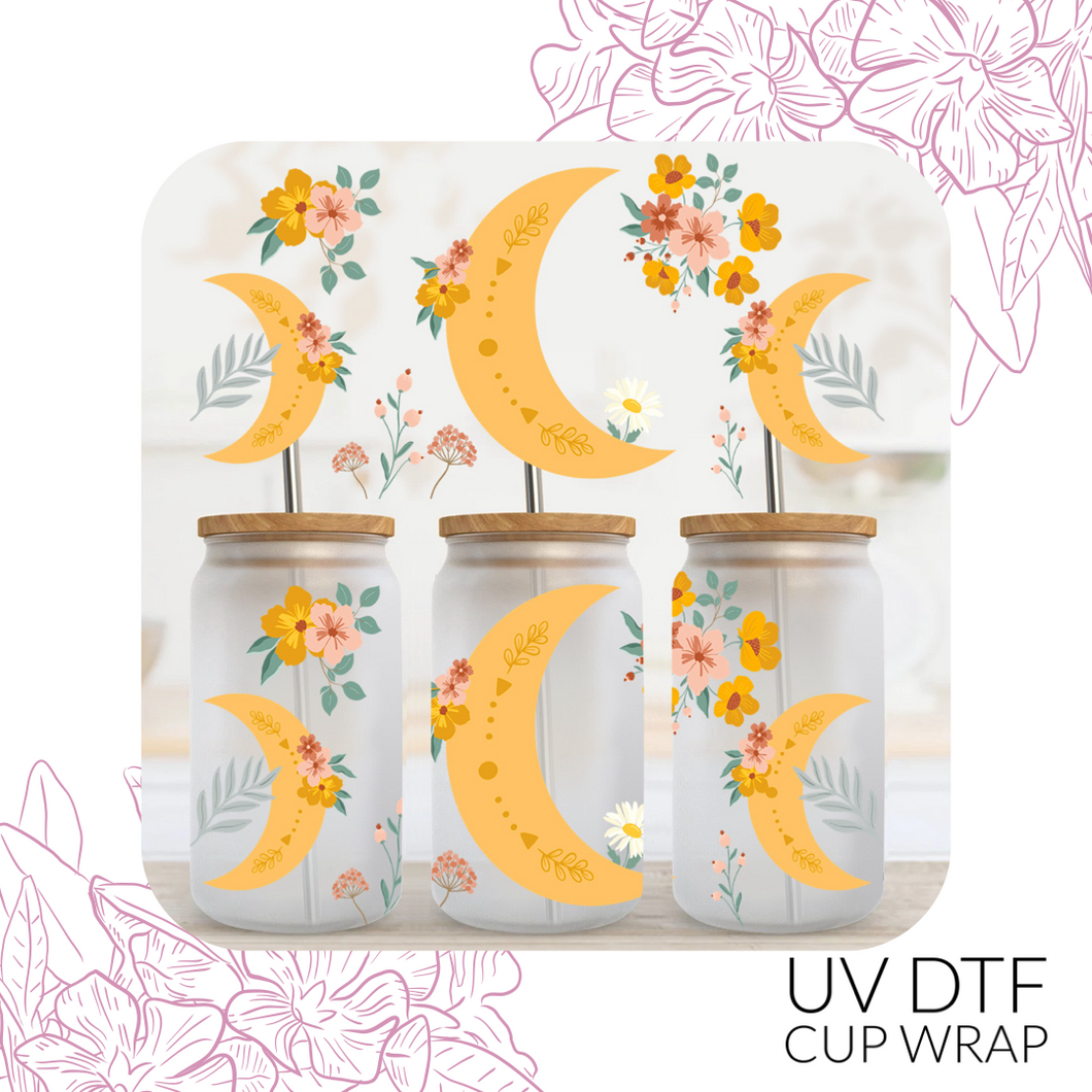 118 Floral Moon UV DTF Wrap