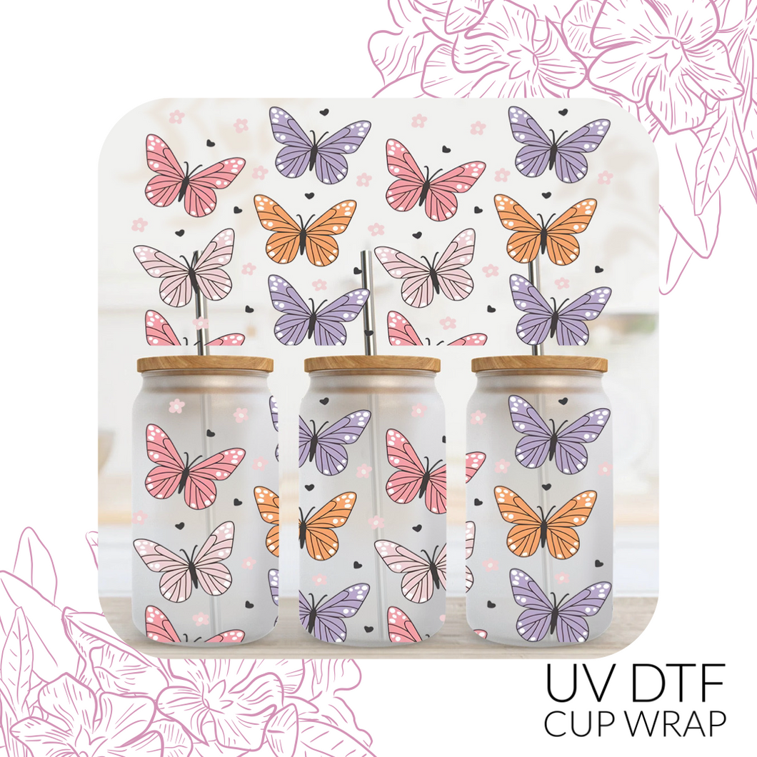 3154 Colourful Butterflies UV DTF Wrap