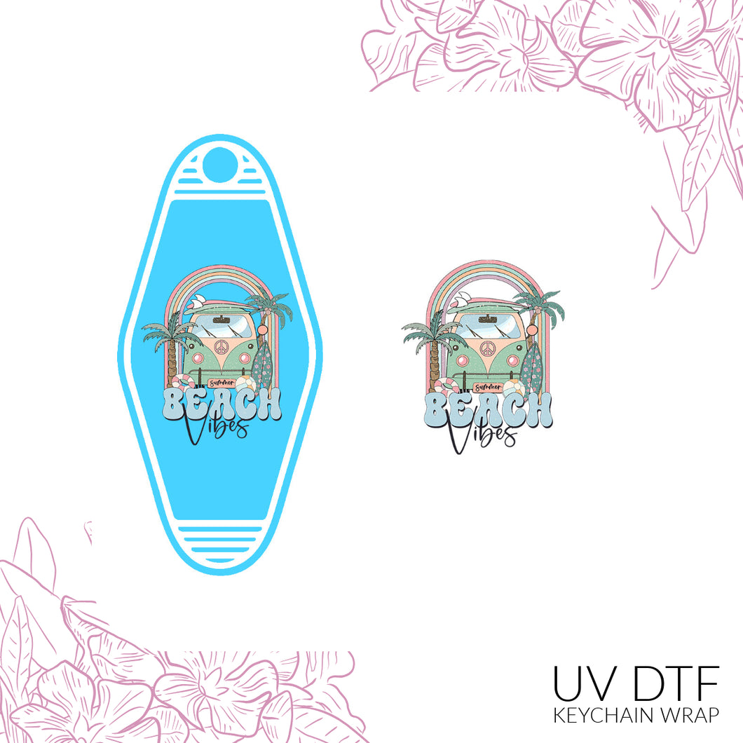 Beach Vibes Keychain Sized UV DTF Wrap