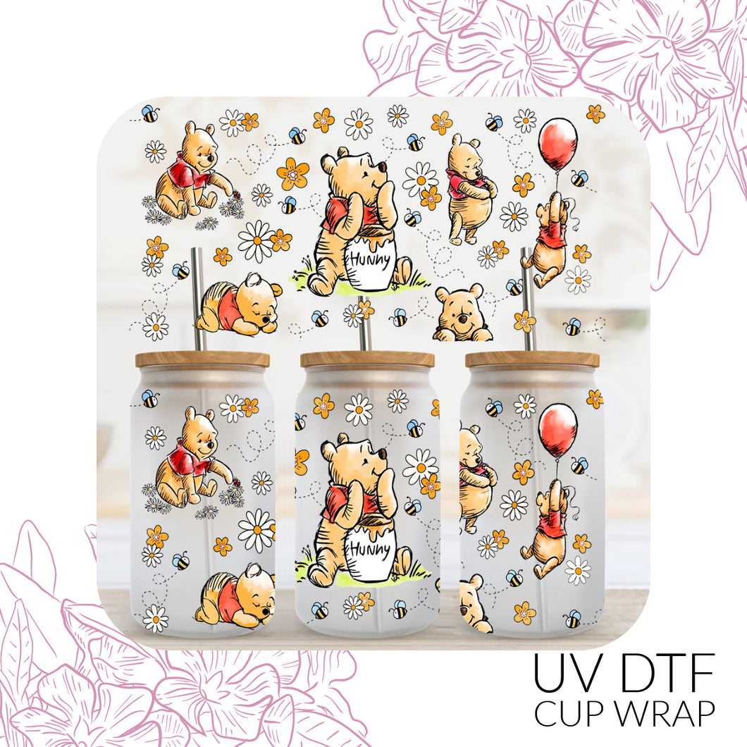 1027 Pooh Bear UV DTF Wrap