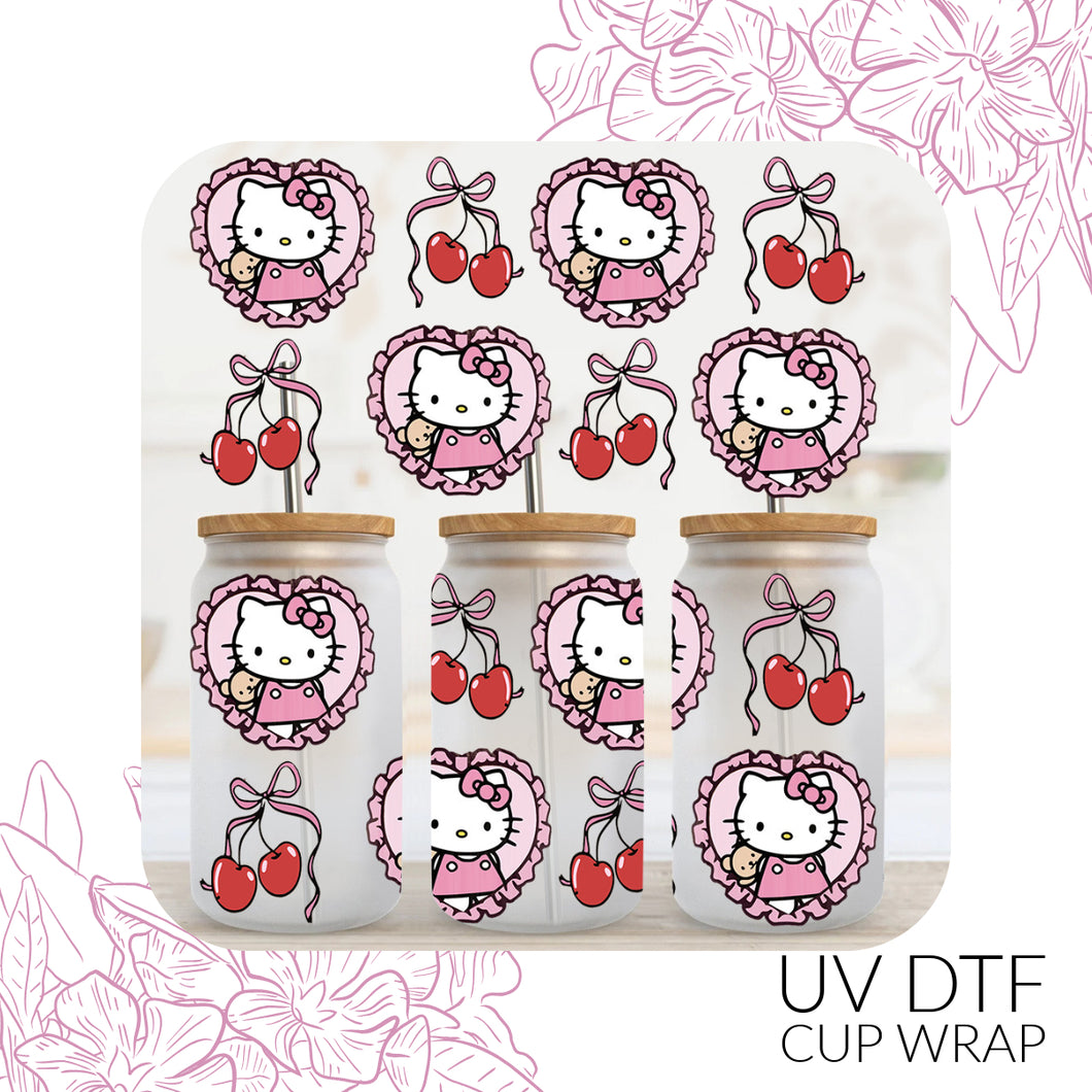 3172 Heart Kitty UV DTF Wrap