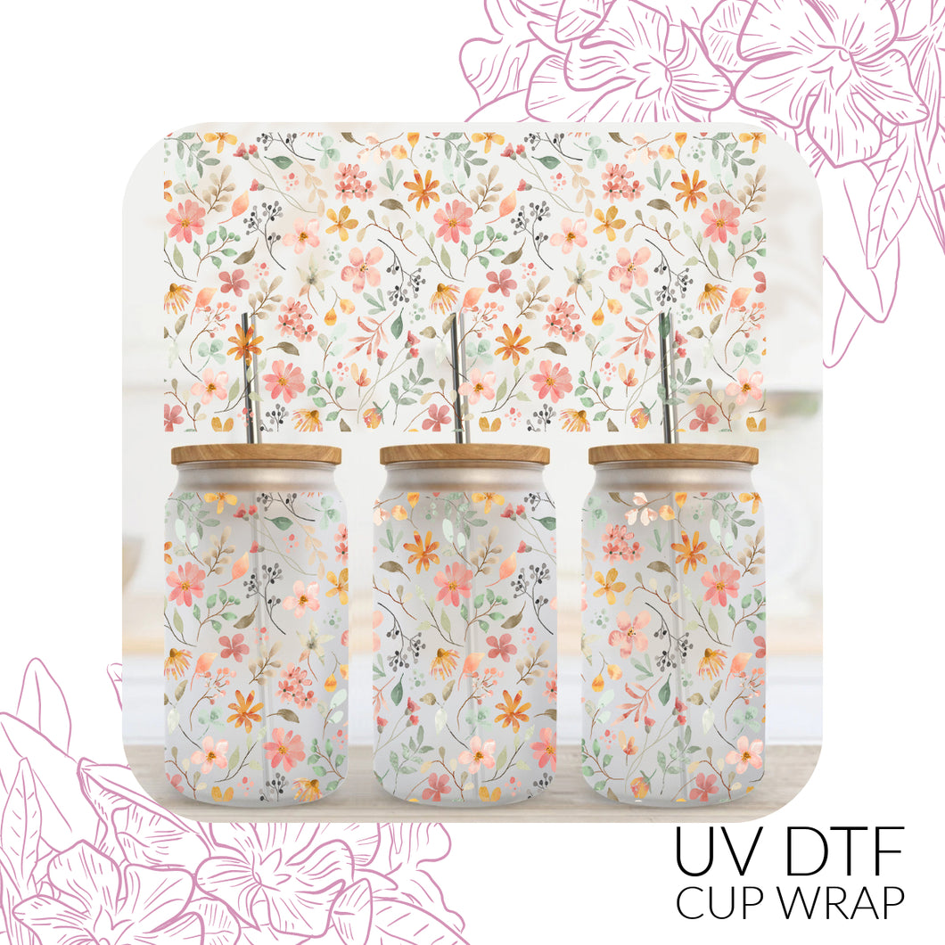 CB206 Pastel Flowers  UV DTF Wrap