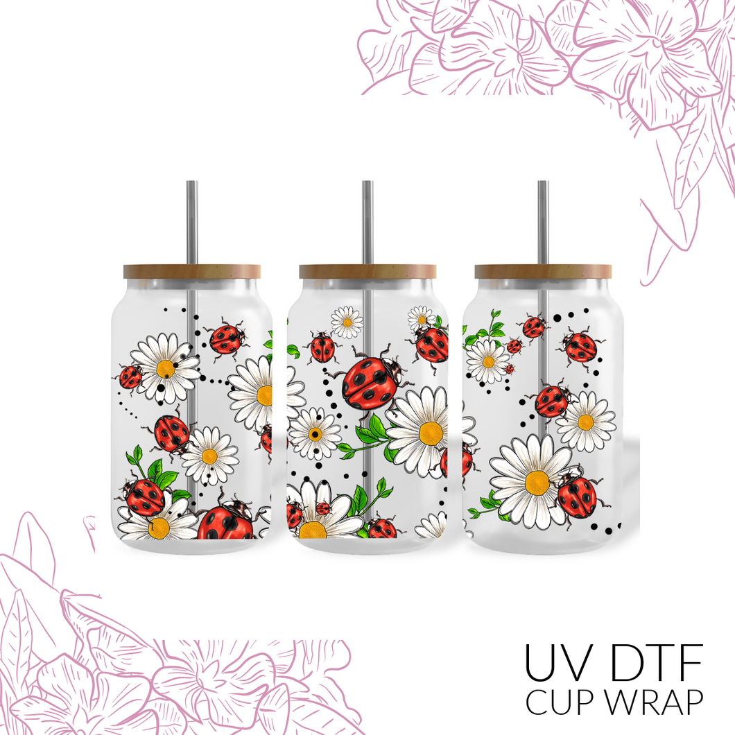 5715 Floral Ladybugs  UV DTF Wrap
