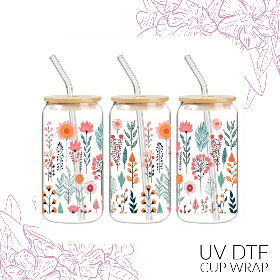 T5609 Vibrant Florals  UV DTF Wrap
