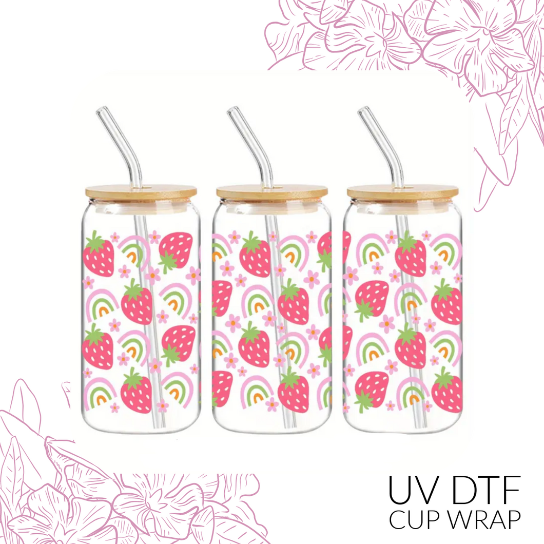 T5606 Strawberries & Rainbows UV DTF Wrap