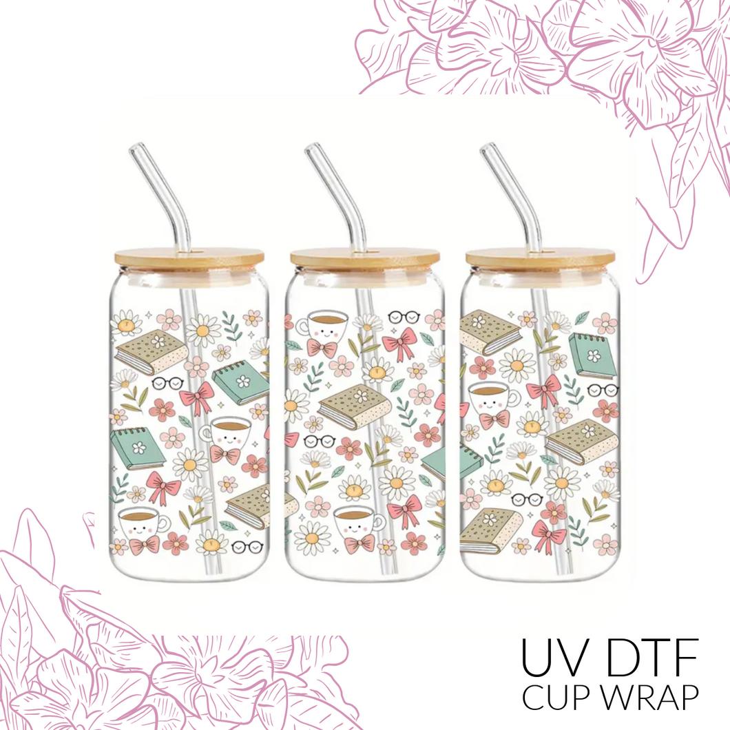 T5603 Books & Florals UV DTF Wrap