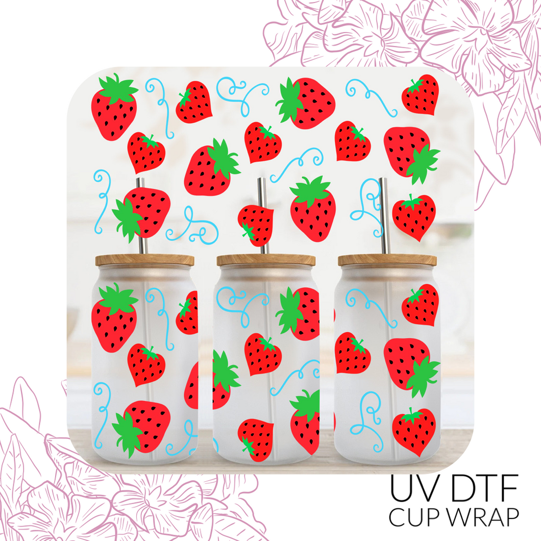 704 Strawberries UV DTF Wrap