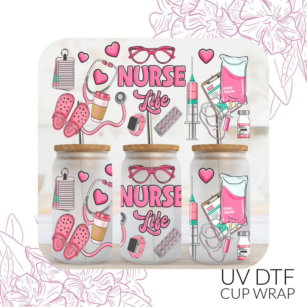 403 Pink Nurse Life UV DTF Wrap