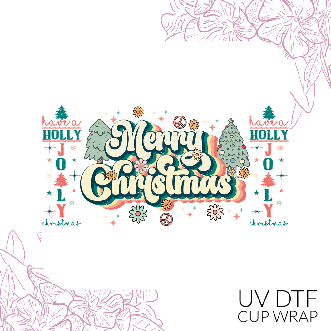 CB153 Holly Jolly Christmas  UV DTF Wrap