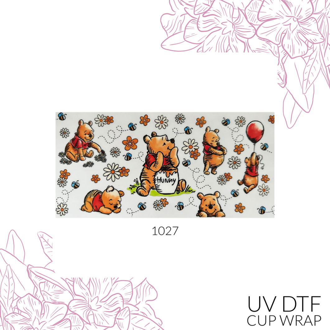 1027 Pooh Bear UV DTF Wrap