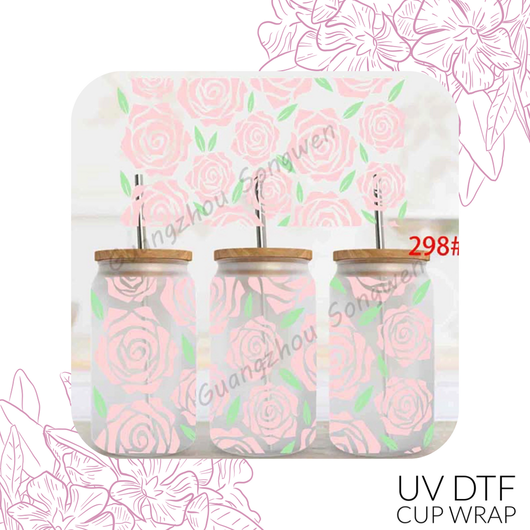 298 Pink Roses UV DTF Wrap