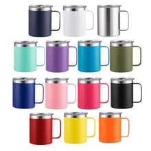 Load image into Gallery viewer, 12oz Stainless Campfire Mug with Handle and Lid
