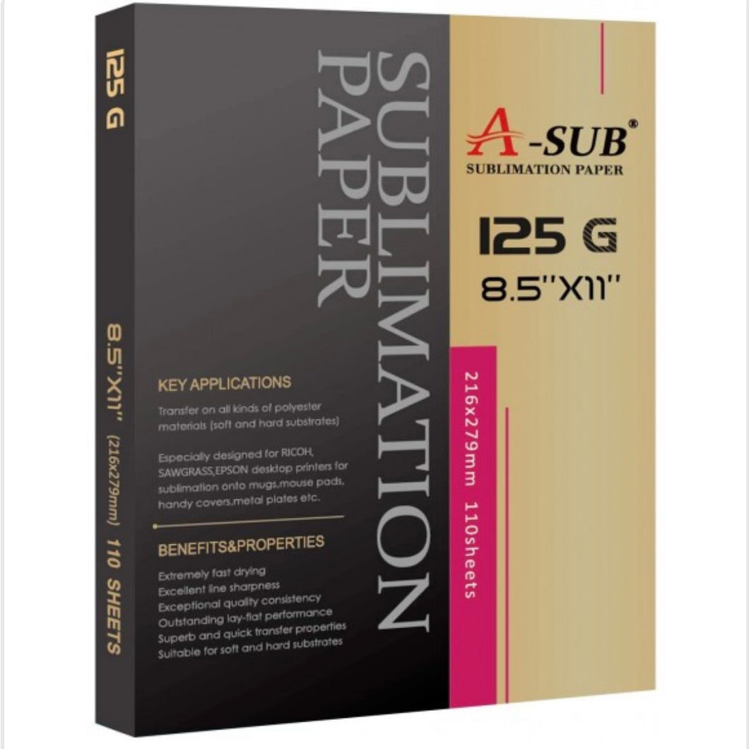 A-Sub 8.5”X11” Sublimation Paper