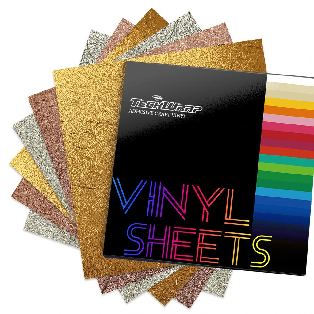 6 Sheet Textured Metallic Teckwrap Craft Adhesive Vinyl
