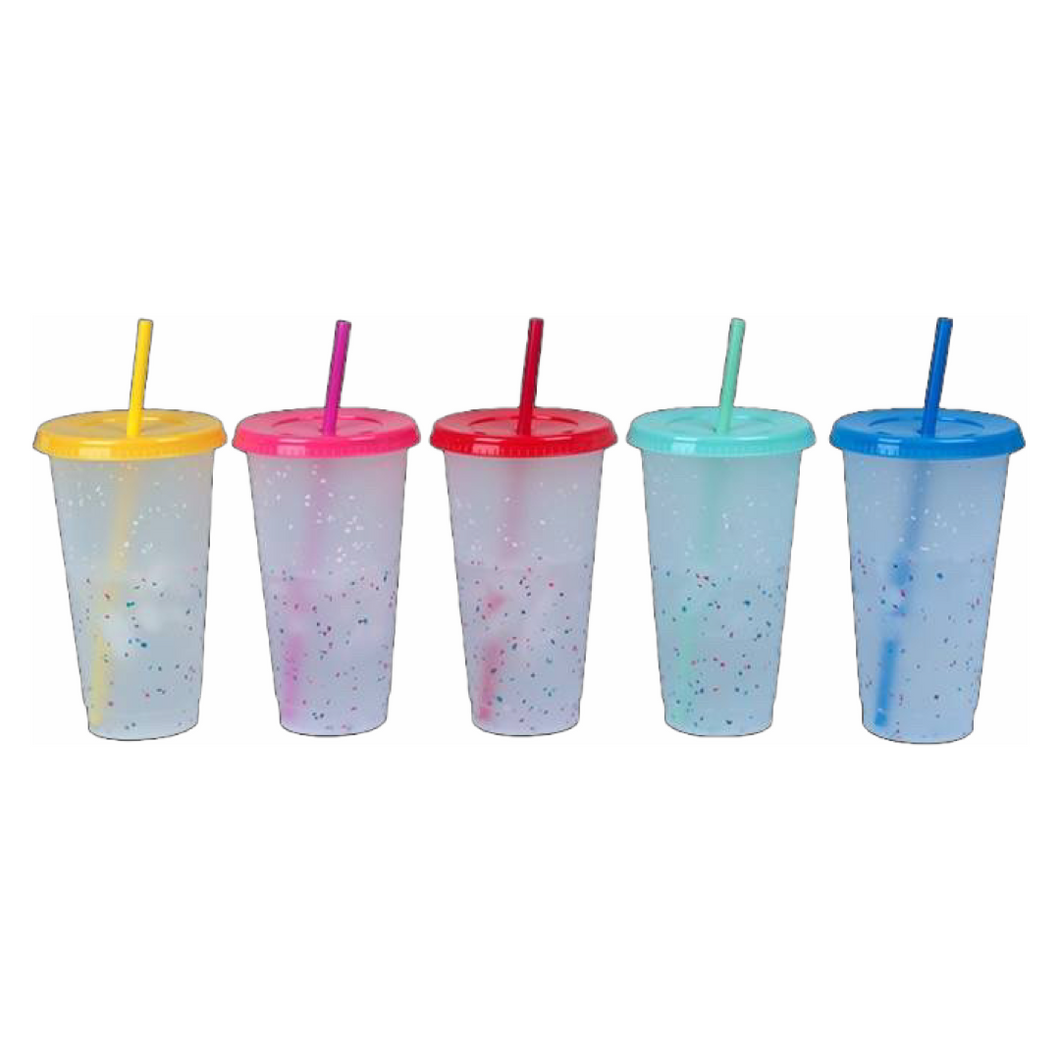 New 5 Pack - 24oz Confetti Colour Changing Tumbler