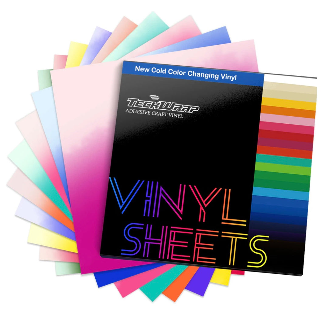 9 Sheet NEW Colour Change Teckwrap Craft Adhesive Vinyl