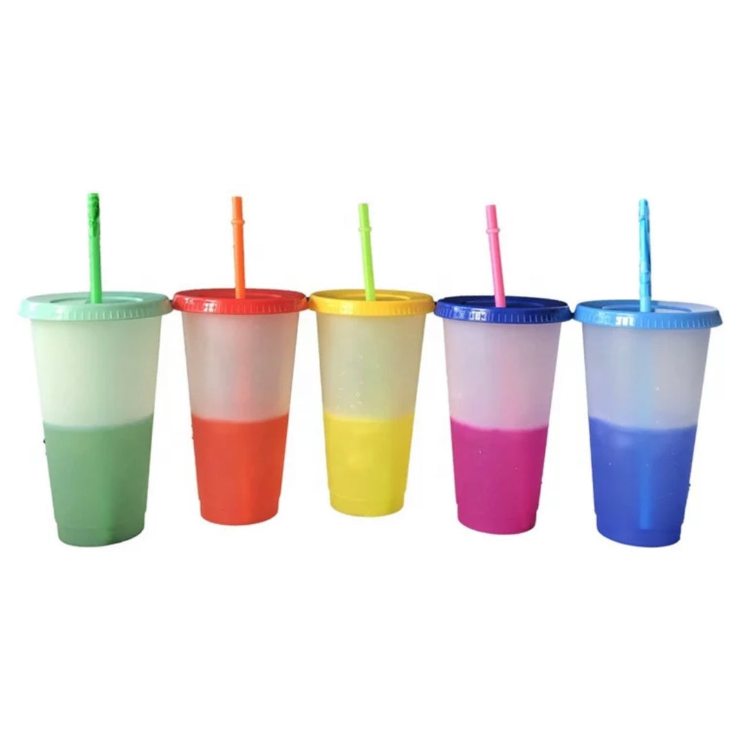 5 Pack - 24oz Colour Changing Cups