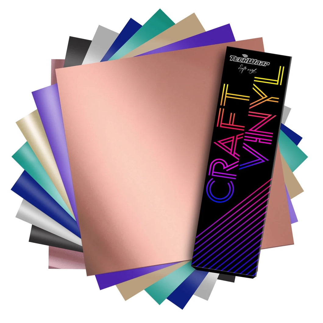 8 Sheet Satin Chrome Teckwrap Craft Adhesive Vinyl