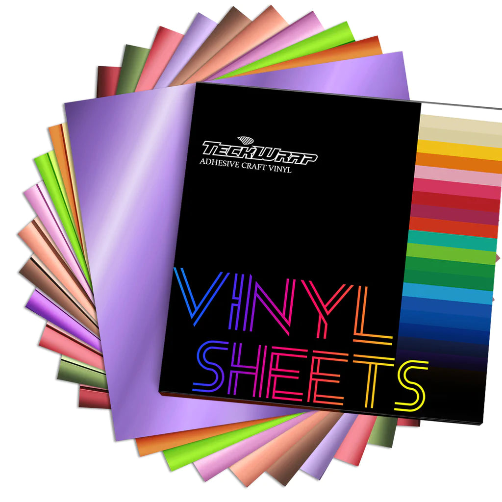 10 Sheet New Bubble Free Mirror Chrome Teckwrap Craft Adhesive Vinyl