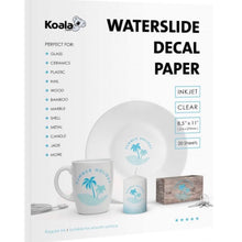 Load image into Gallery viewer, 8.5”X11” Clear Inkjet Waterslide Paper

