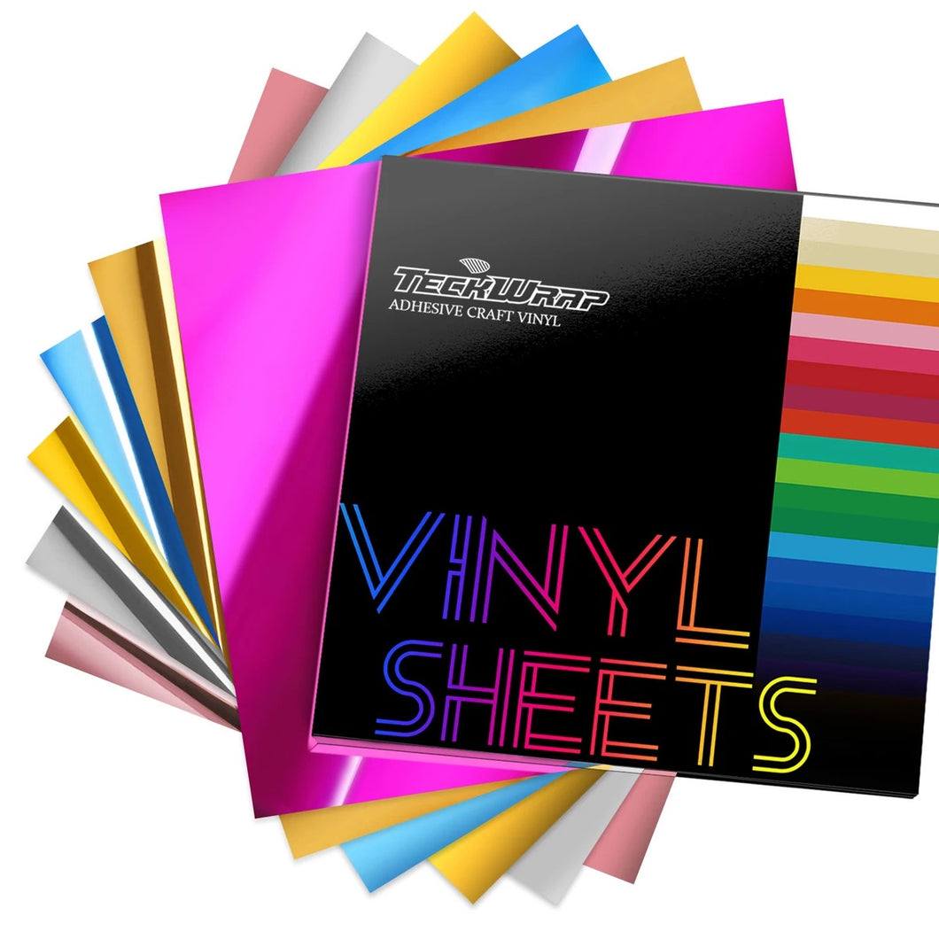 6 Sheet Mirror Chrome Teckwrap Craft Adhesive Vinyl