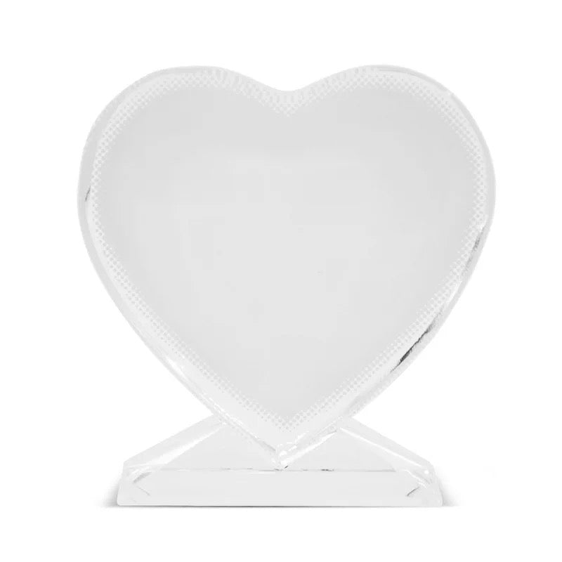 Sublimation Glass Crystal Heart 4.1”x4.3”