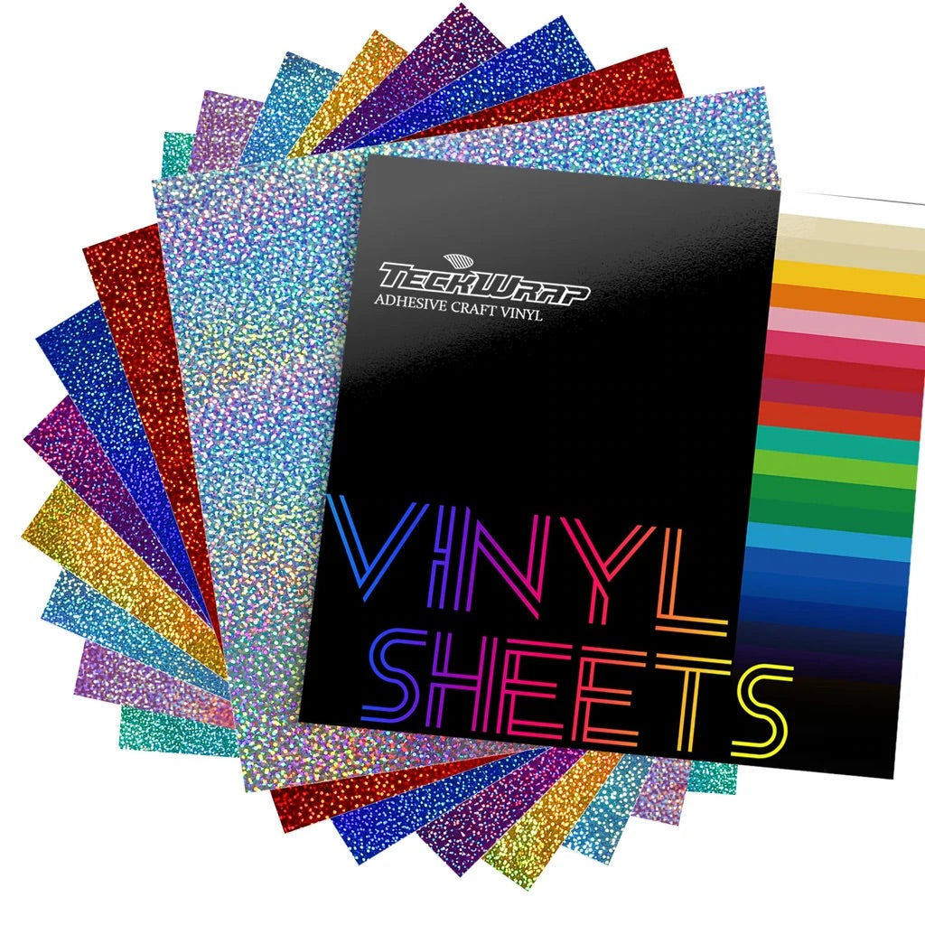 8 Sheet Holographic Sparkle Teckwrap Craft Adhesive Vinyl